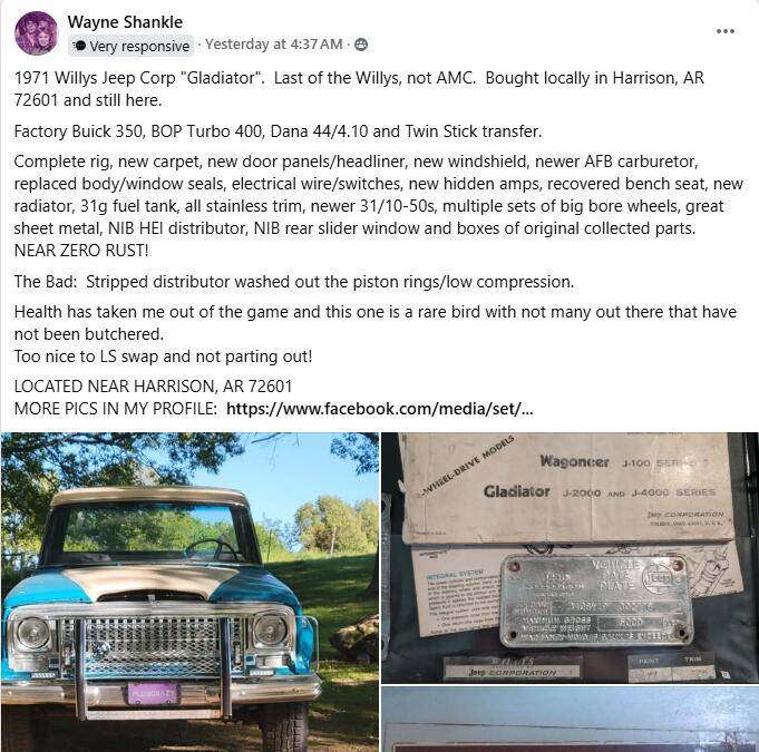 Jeep Gladiator Found a 1971 Gladiator for Sale. 1744638128879-vl