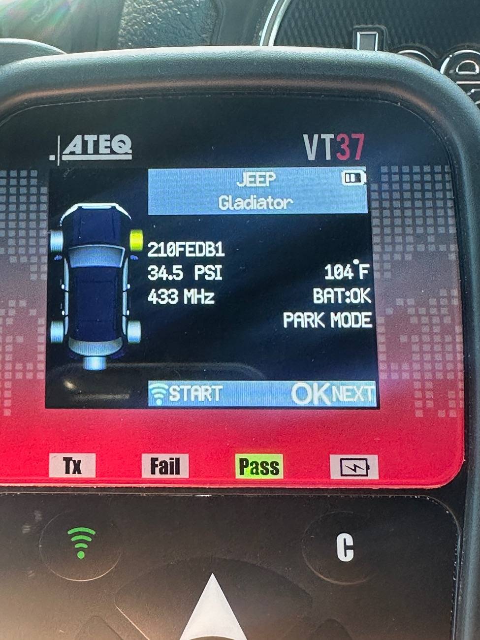 Jeep Gladiator TPMS unavailable after tire swap IMG_1366