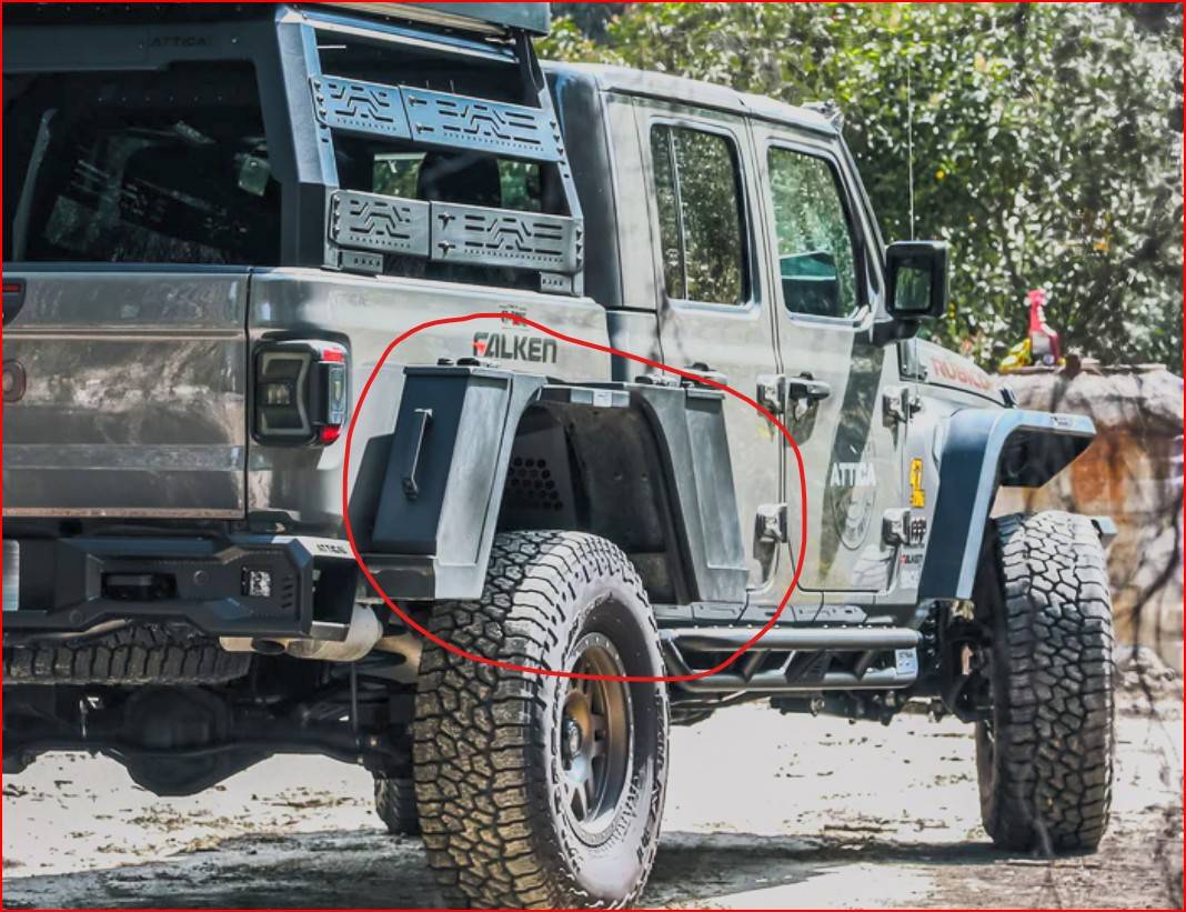 Jeep Gladiator Does anyone know what this is? External over-the-wheel-well tool/storage box external over-the-wheel-well tool storage box