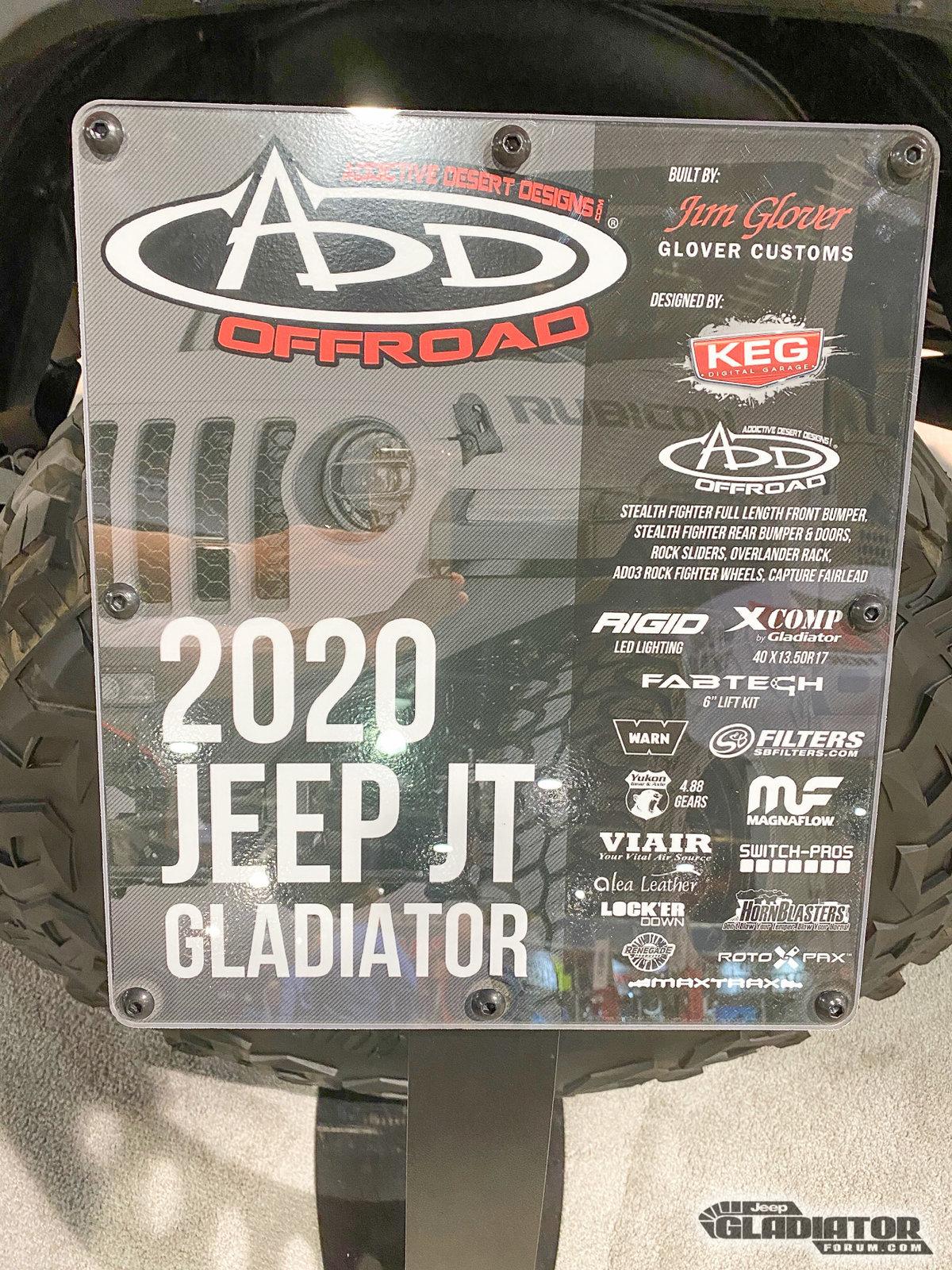 Jeep Gladiator ADD Offroad / Glover Customs Jeep Gladiator Build [SEMA 2019] ADD-Glover-Customs-Jeep-Gladiator-JT-SEMA-Build-1