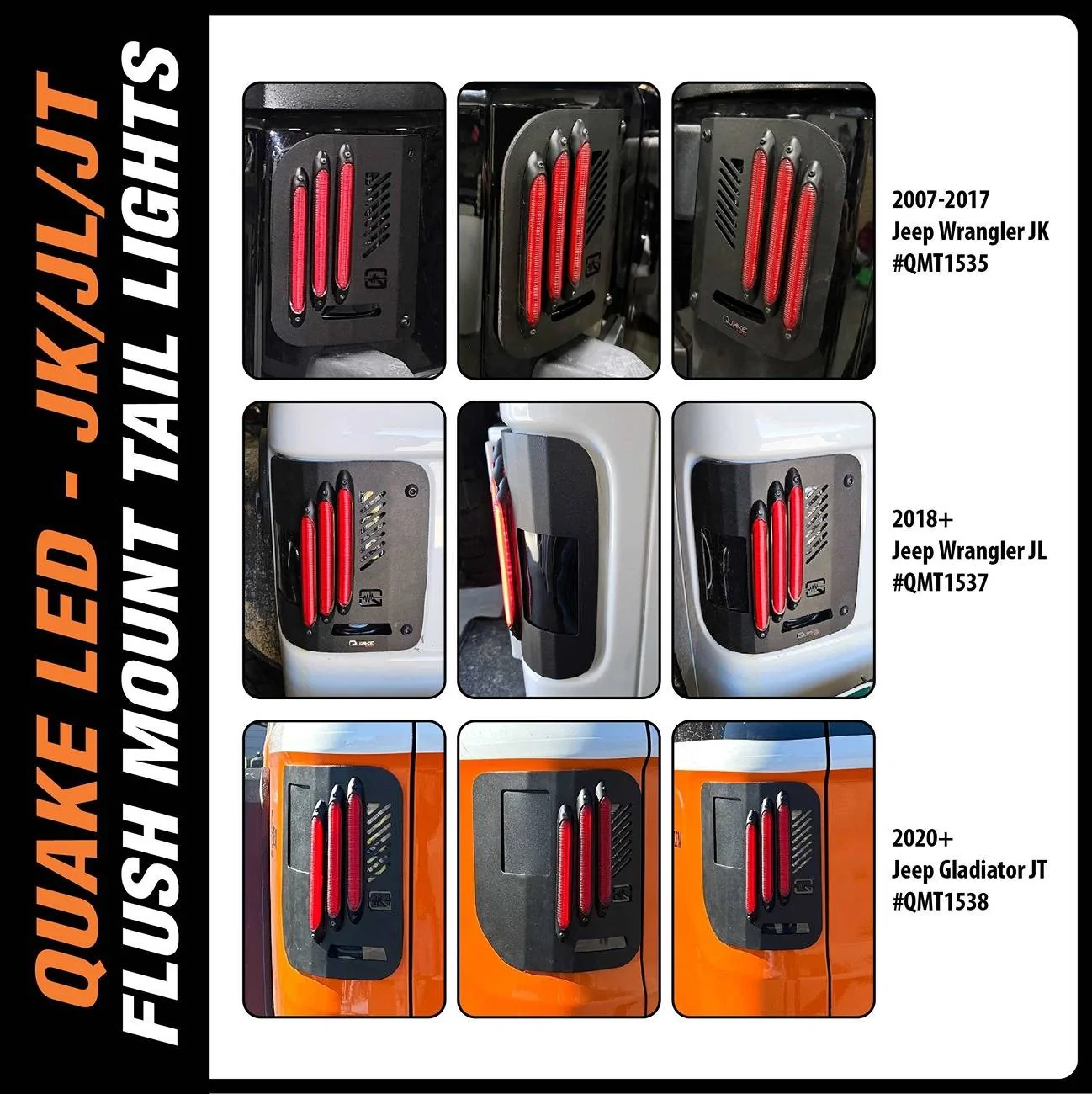 Jeep Gladiator !!!NEW Product!!! Quake Led FLUSH Taillights are live! Featuring B.A.S.S. Technology - QMT1538 16_Flush Ads