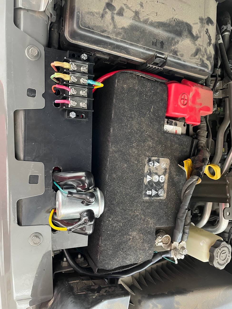 Jeep Gladiator How to fit a winch solenoid by the battery? IMG_8125