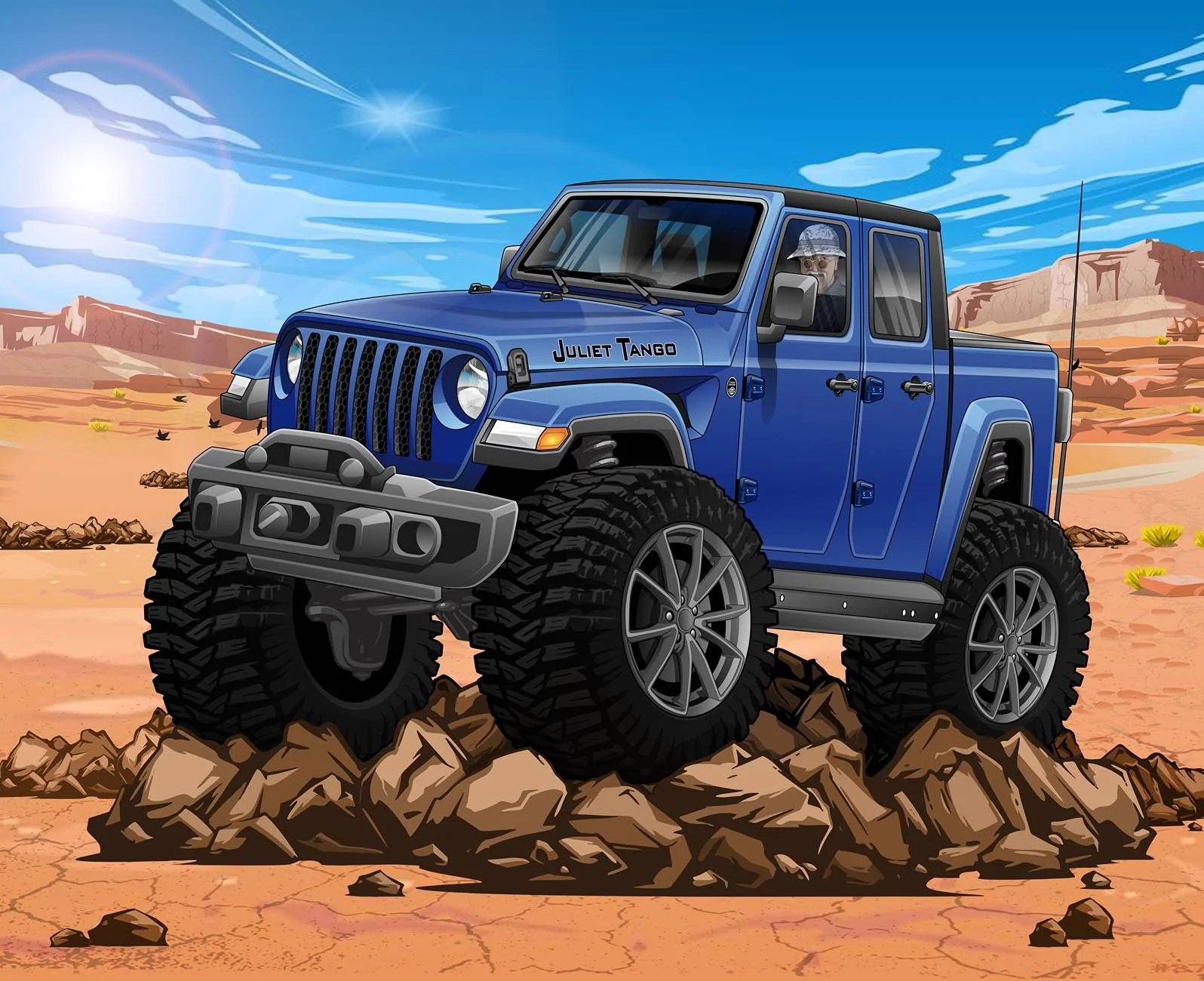 Jeep Gladiator Cartoonize your JT (PICS) order 10472 BG 1