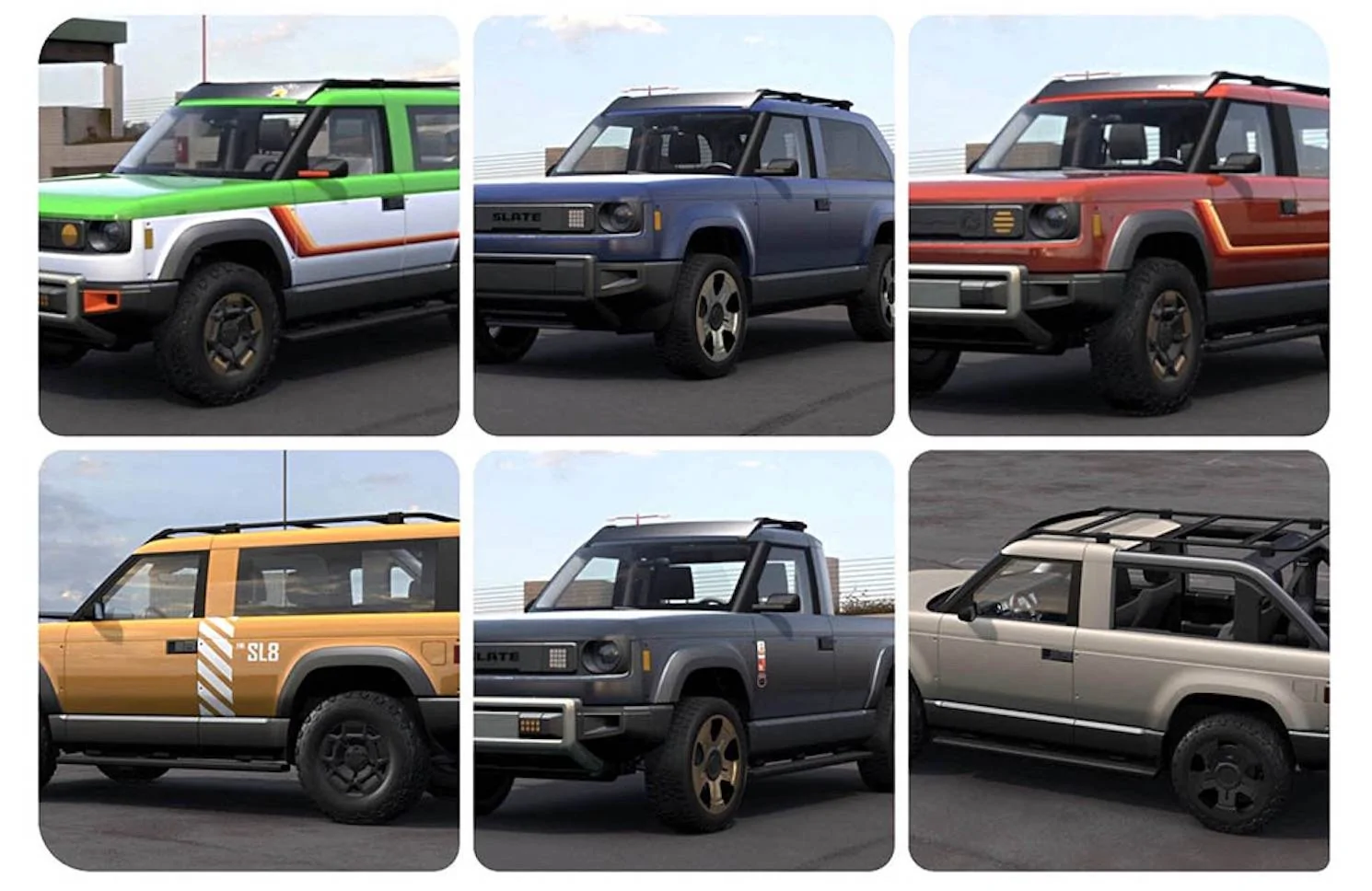Jeep Gladiator SLATE Truck revealed as modular Pickup & SUV slate truck builds configurations