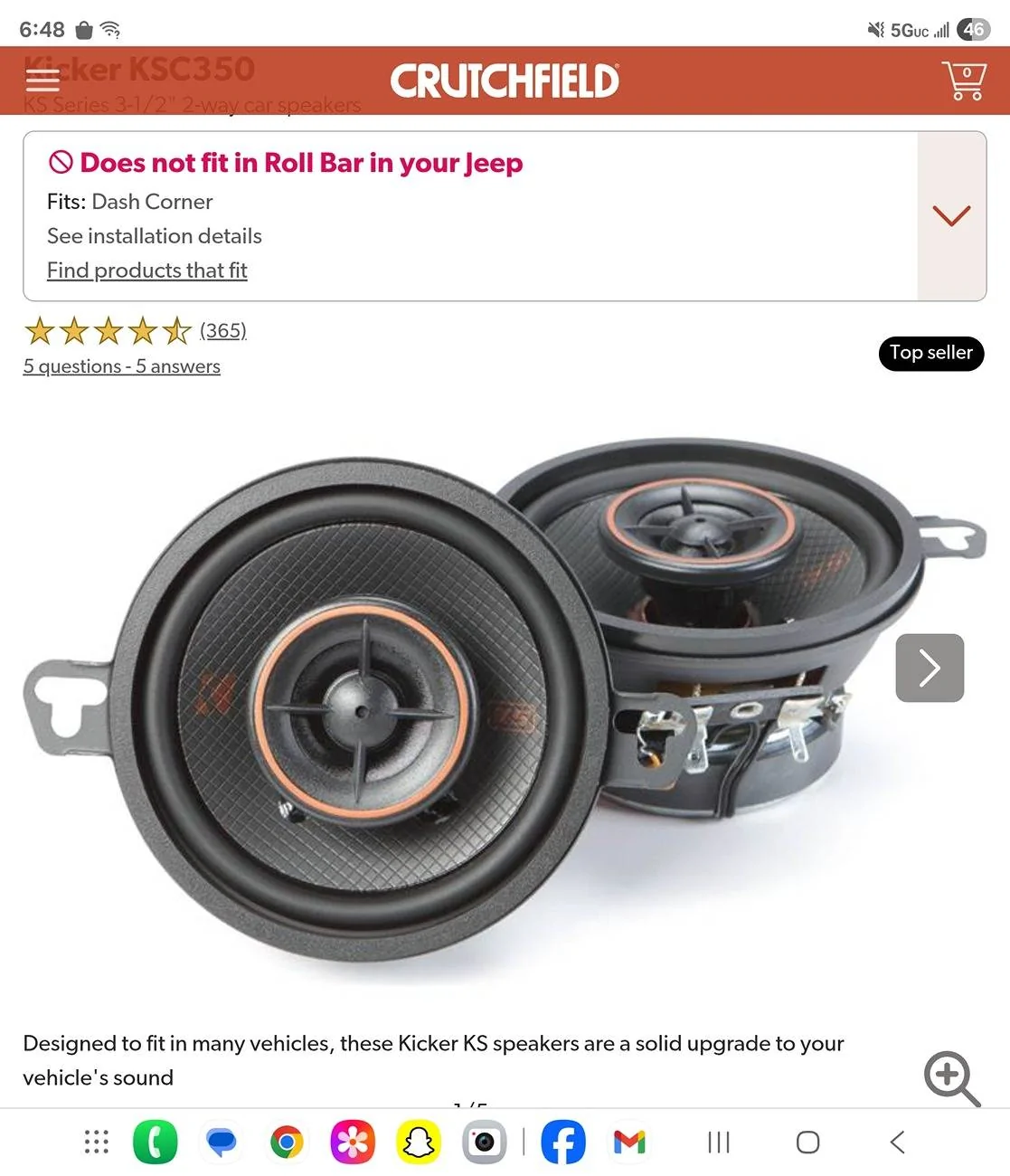 Jeep Gladiator Anyone upgraded the 4" speakers in the sound bar? Screenshot_20250428_184839_Chrom