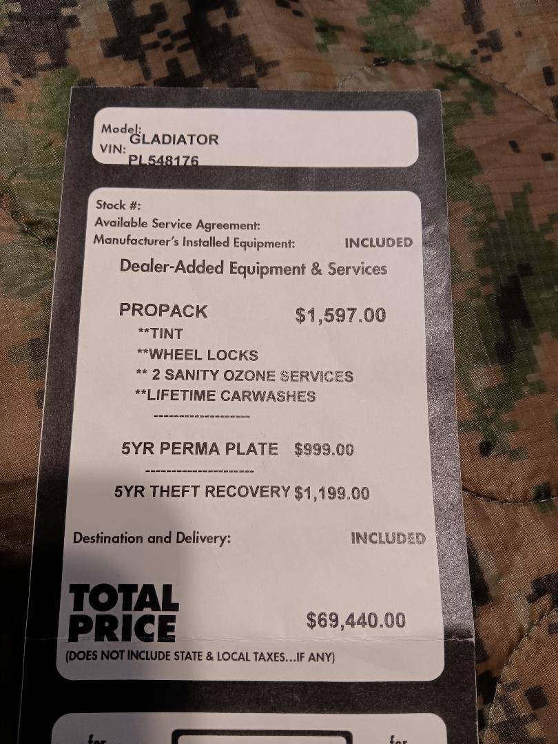 Jeep Gladiator Clay bared and jet sealed. 1746107173389-e2
