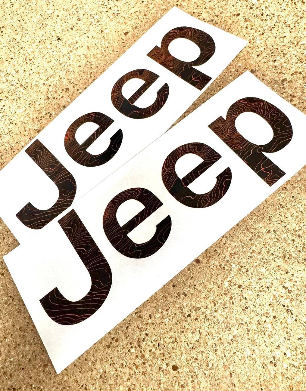 Jeep Gladiator Stickers and decal pics! Jeep letters Topo Map overlay