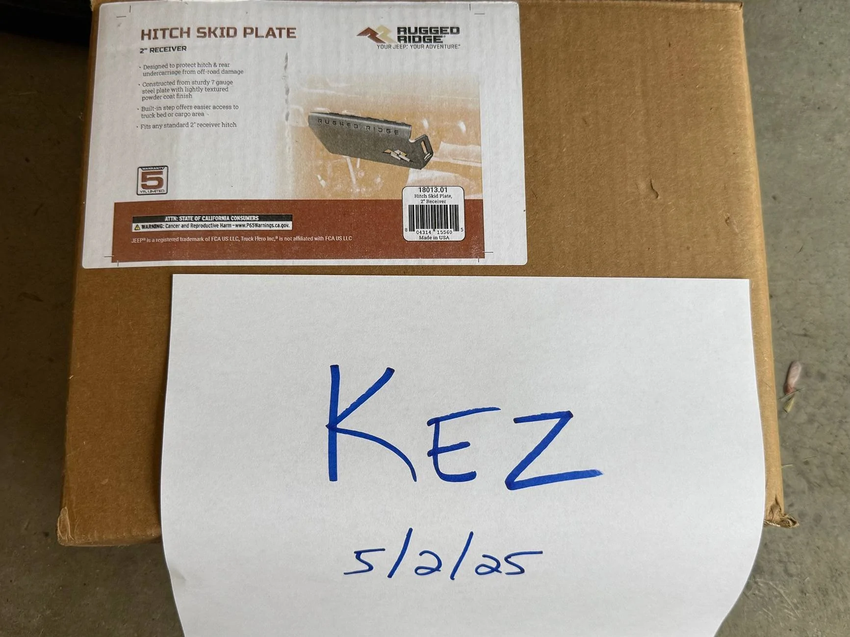 Jeep Gladiator Rugged Ridge hitch skid plate - New, $50 img_8149-jpeg