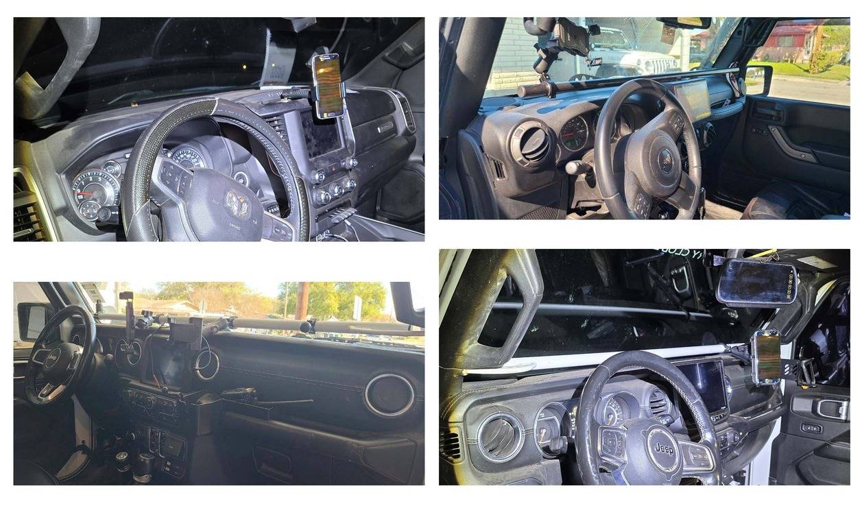 Jeep Gladiator Bulletpoint phone mount - driver vs passenger side Dash (1)
