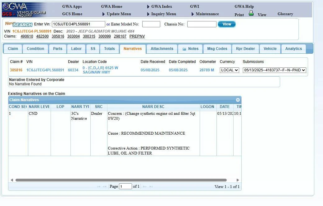 Jeep Gladiator Warranty Denied Due to Modifications Screenshot 2025-05-14 082827
