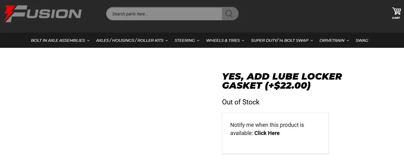 Jeep Gladiator Fusion axles - Does anyone make a diff gasket?? Fusion Lube Locker