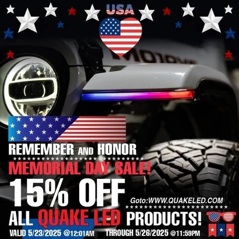 Jeep Gladiator Quake LED's 15% OFF Memorial Day Sale is LIVE NOW! 25_Memorial_Email ads_FB 2