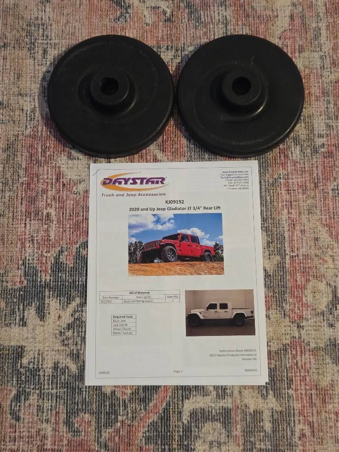 Jeep Gladiator Daystar 3/4" Rear Spacers daystar1