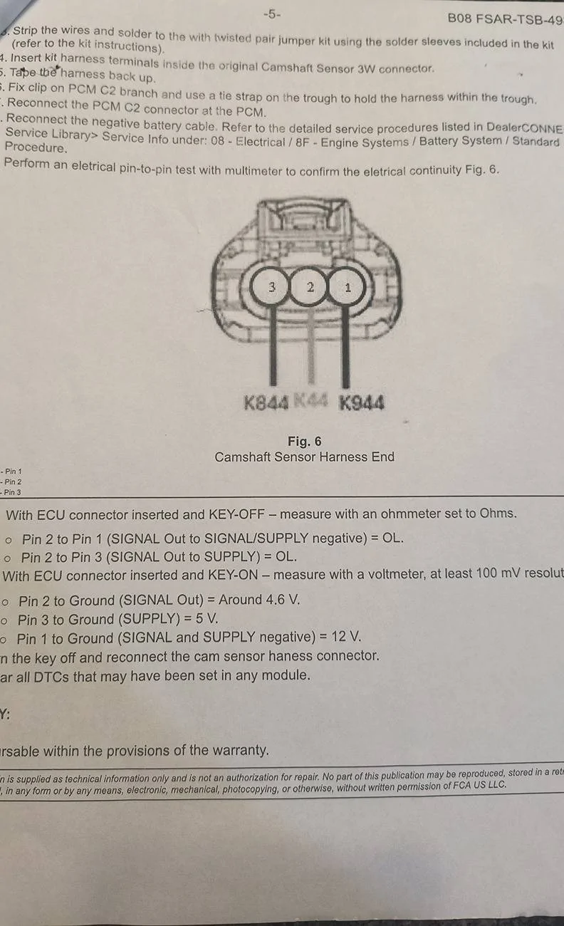 Jeep Gladiator Error code P0341 Camshaft position sensor ’A’ circuit range bank1 or single sensor IMG_20250529_192150217