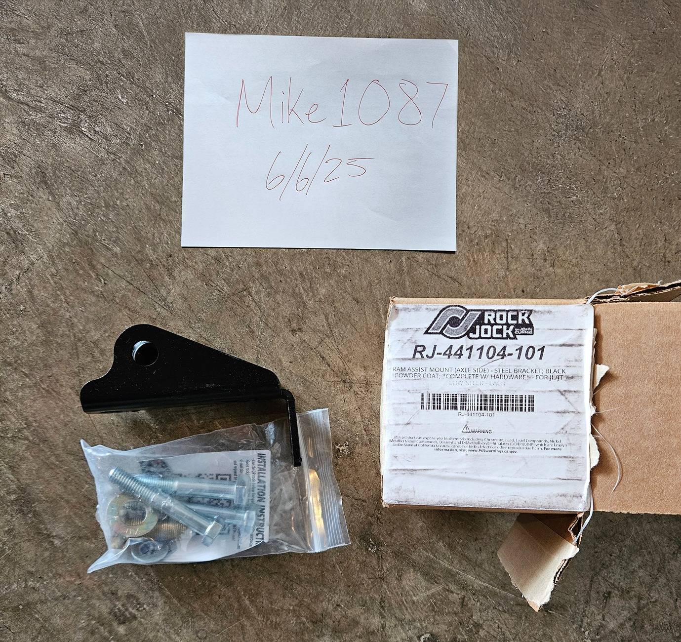 Jeep Gladiator The RockJock Ram Assist Steering Axle Bracket (bolt on) 20250213_112803