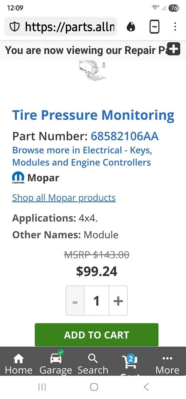 Jeep Gladiator Not TPMS but TPMS ?? This was weird . Screenshot_20250607_120941_DuckDuckGo