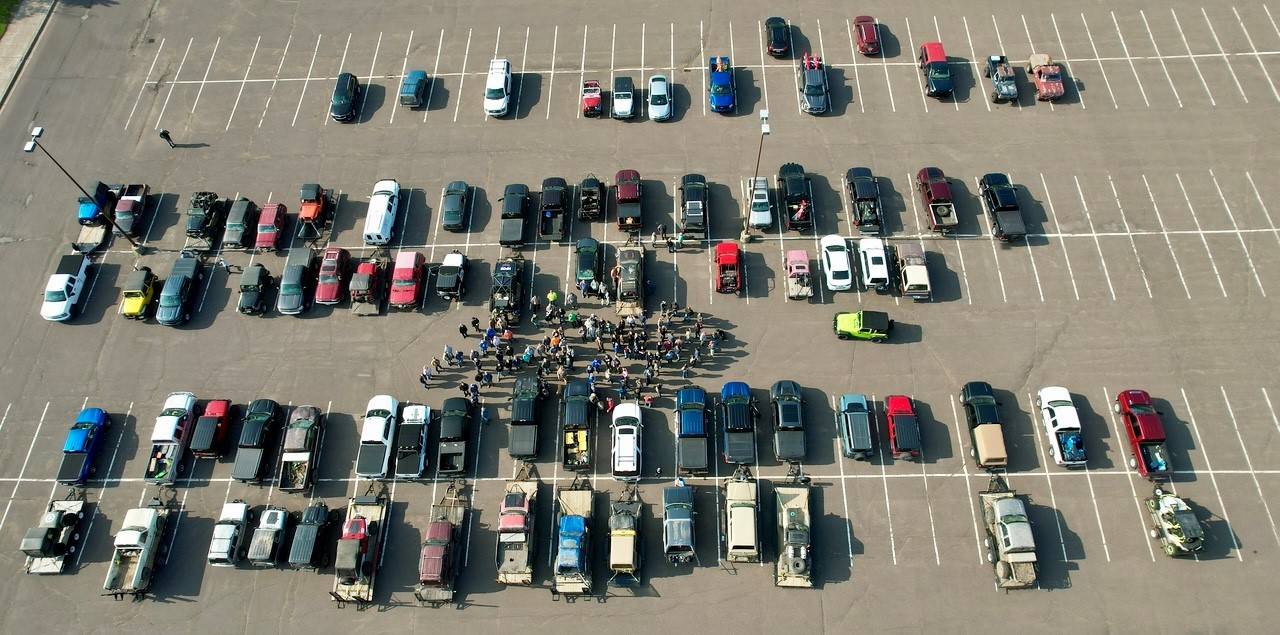 Jeep Gladiator 50th Anniversary of the Michigan Tech four-wheelers reunion Drone shot 1