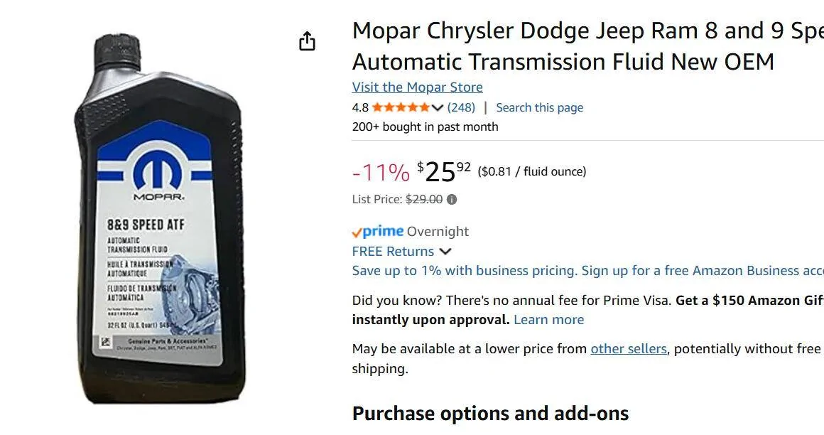 Jeep Gladiator Anyone else use this ATF in their Gladiator 8-speed? 1749924881510-1x