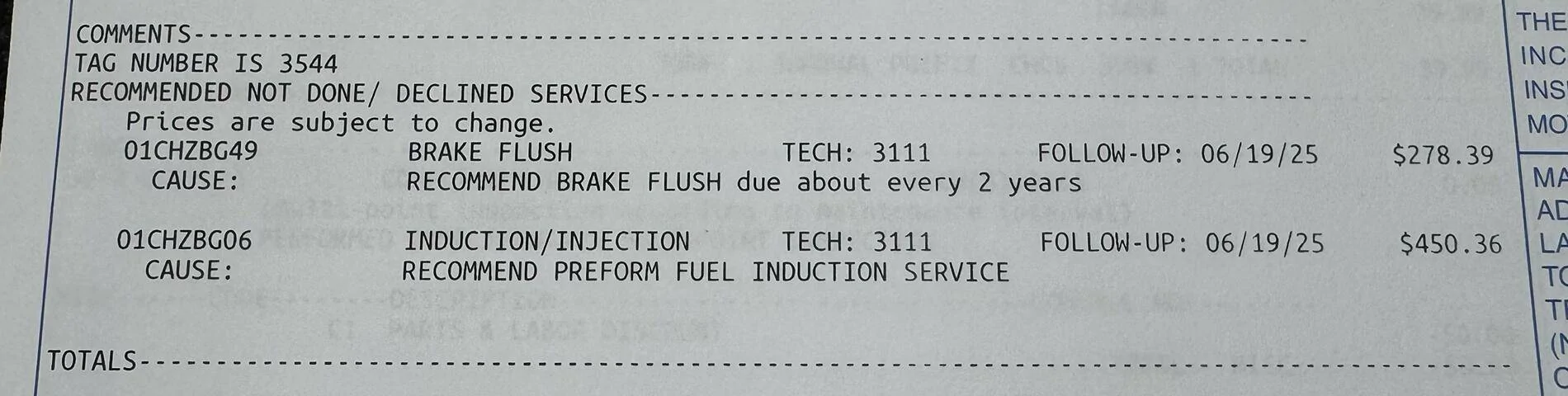 Jeep Gladiator Induction/Injection - Recommend perform fuel induction service... Screenshot 2025-06-16 at 4.57.03 PM
