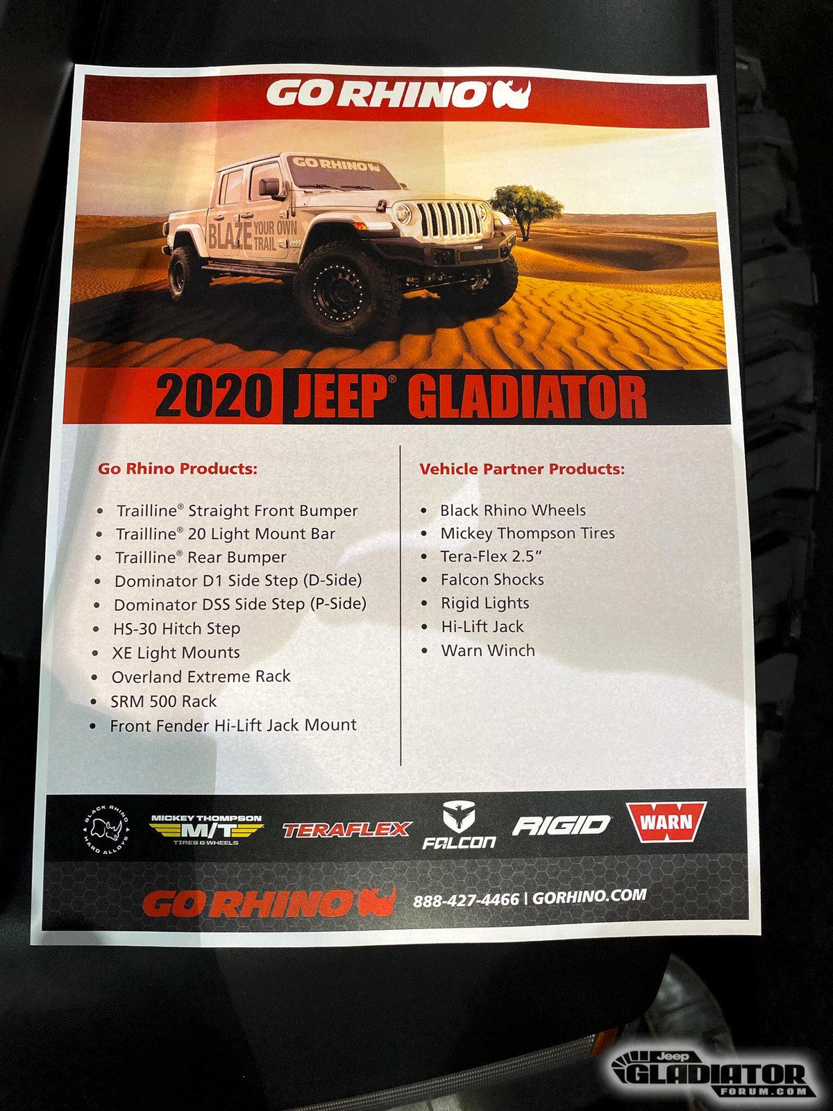 Jeep Gladiator Go Rhino Gladiator Build [SEMA 2019] Go-Rhino-Gladiator-Build-SEMA-2019-1