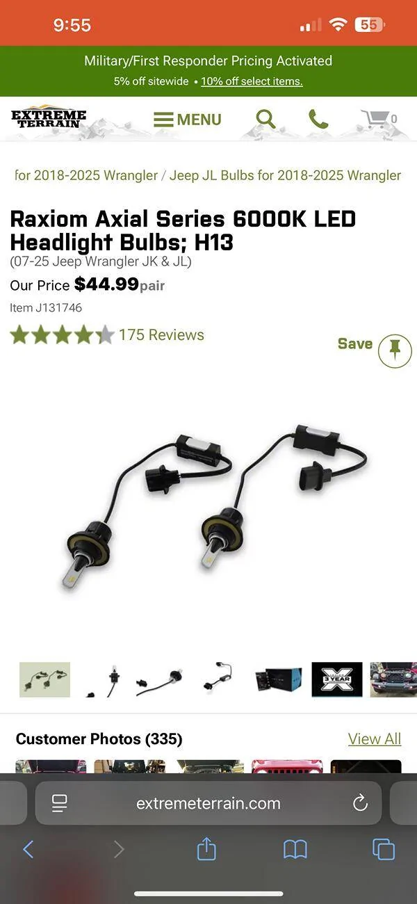 Jeep Gladiator LED bulb high beam not working IMG_7853