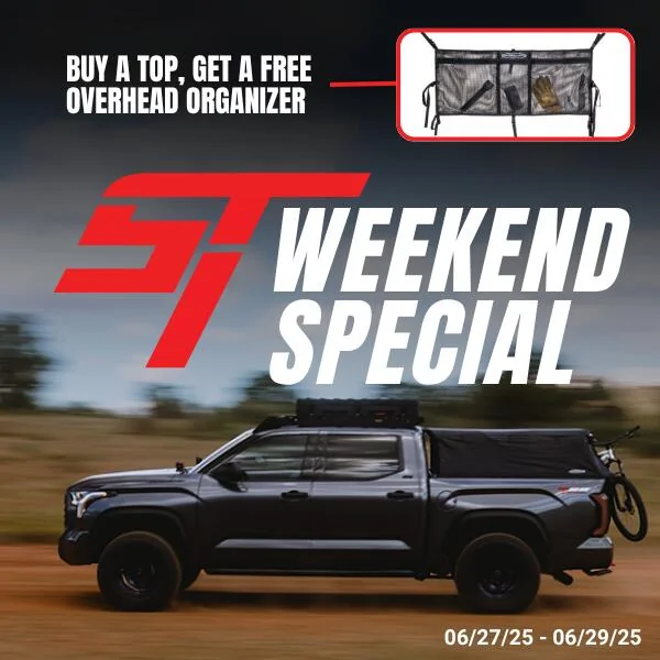 Jeep Gladiator Softopper Weekend Special: Free Overhead Organizer with Purchase! ST Weekend Special social 1080x1080