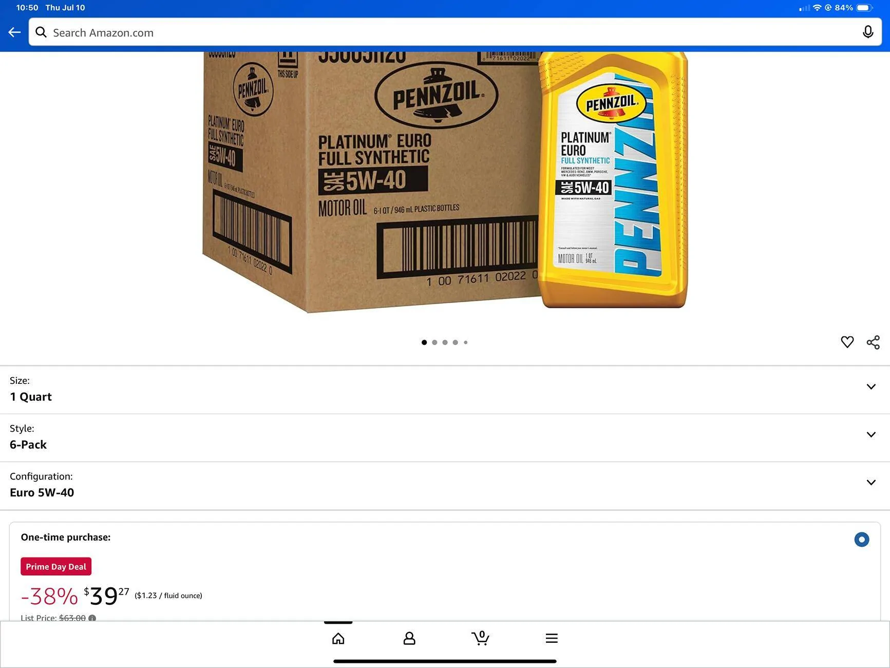 Jeep Gladiator Pennzoil full synthetic for 3.0 ecodiesel Amazon sale IMG_0426
