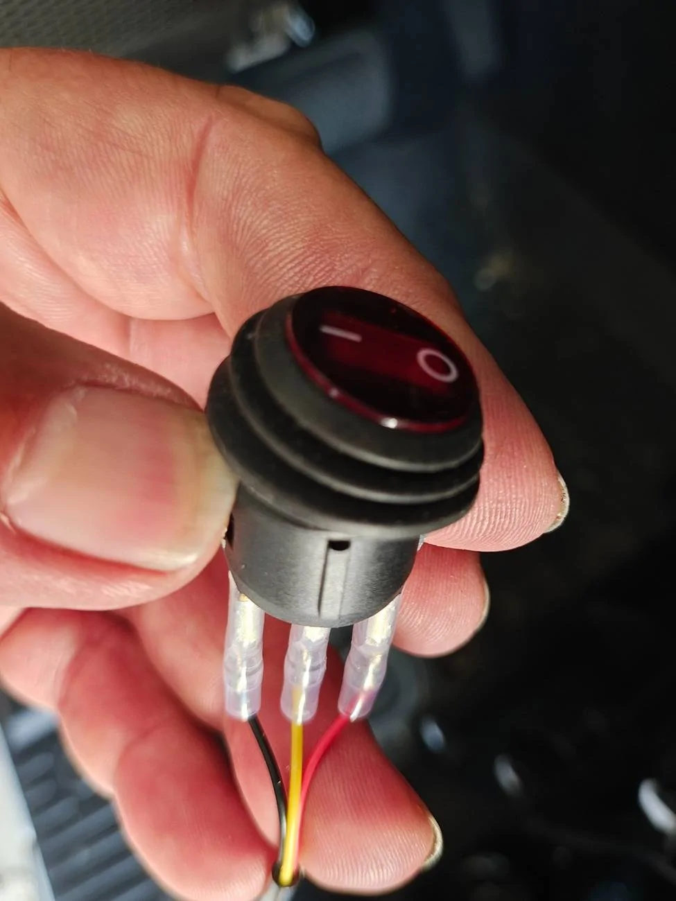 Jeep Gladiator Ever wondered where to mount a lightbar switch when you don't have auxiliary switches under the radio? grab-bar switch siz