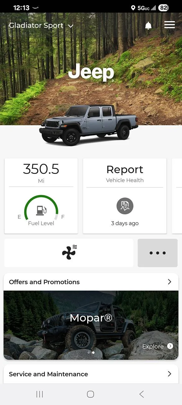 Jeep Gladiator Jeep App: Ventilation Screenshot_20250721_121336_J
