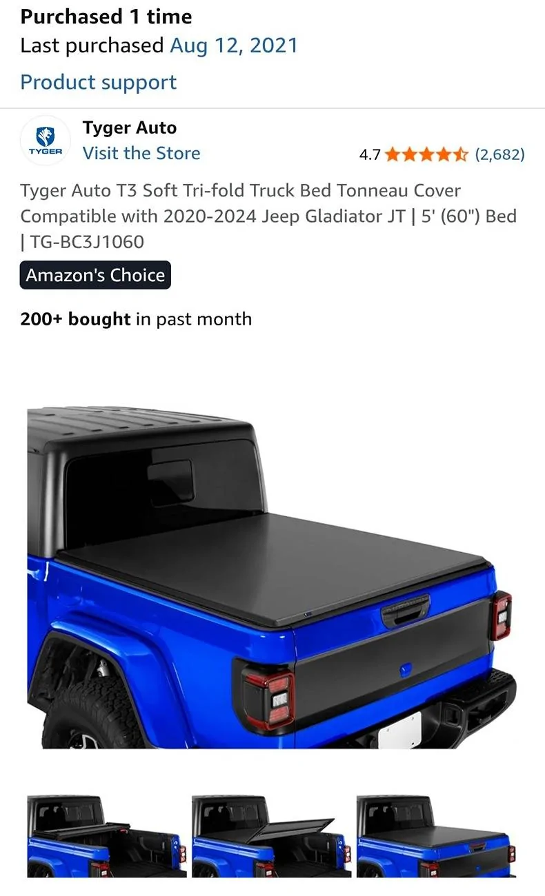 Jeep Gladiator Anyone have recommendations on a decent quality water-resistant bed cover/tonneau? 1000008957