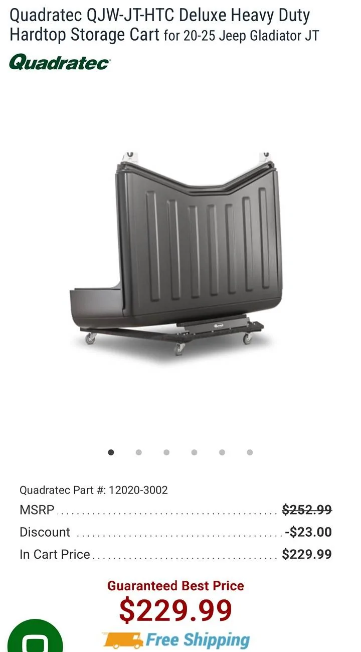 Jeep Gladiator Quadratec Hardtop Storage Cart IMG_8366