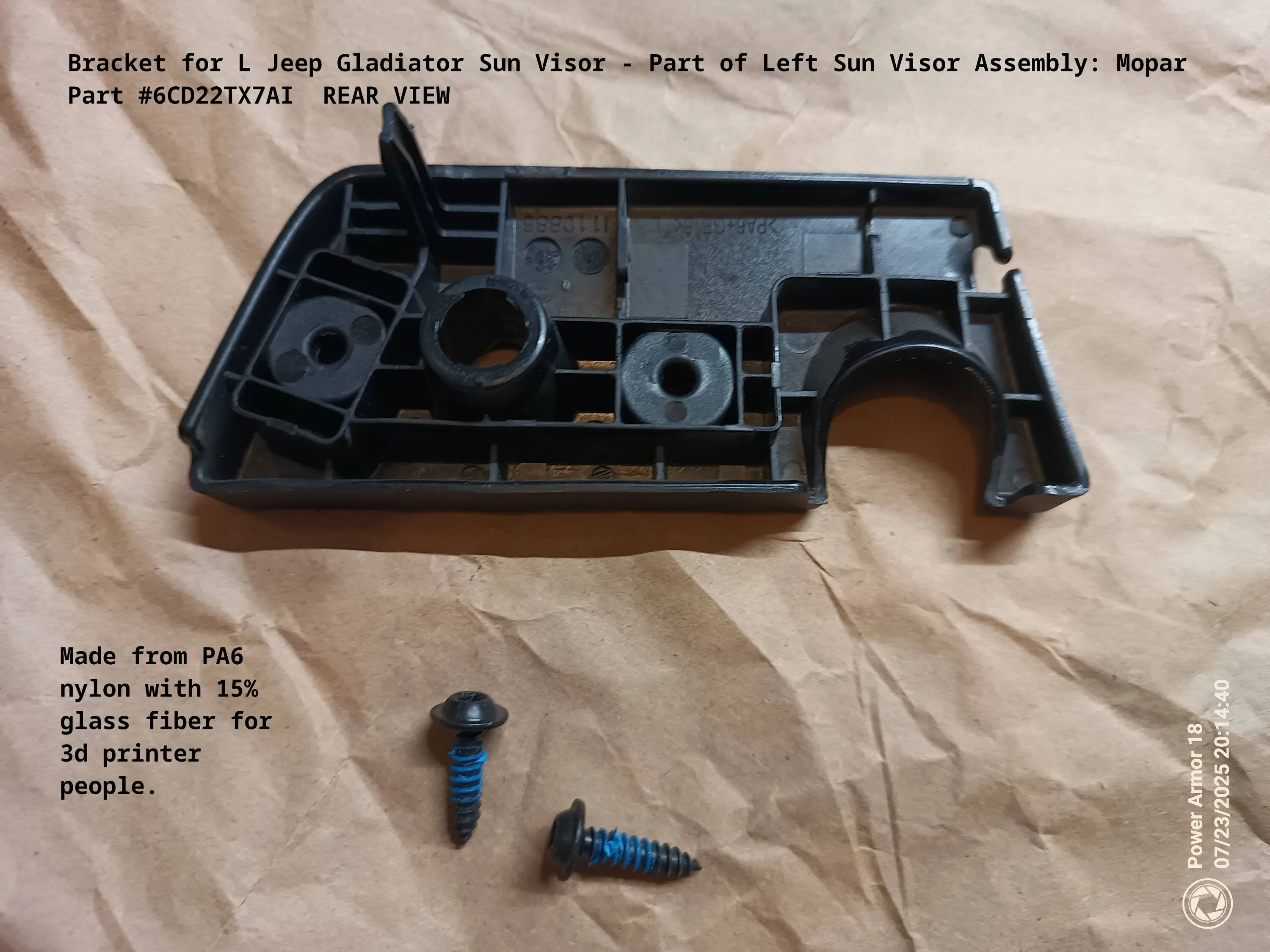 Jeep Gladiator "The Old Cotter Pin Trick" - A brief guide to repairing the sun visor with what's in your garage. pic1_left_sun_visor_bracket