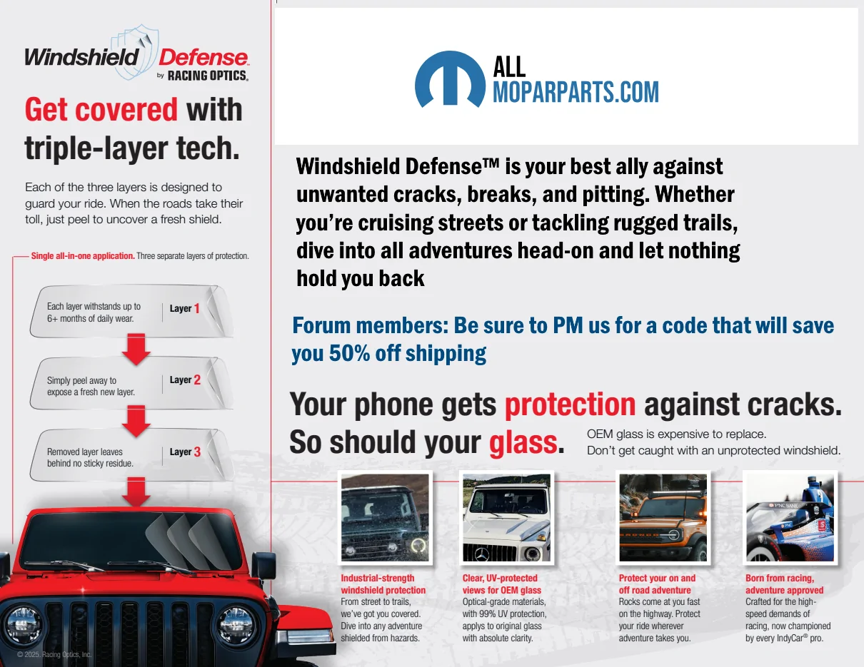 Jeep Gladiator Windshield Defense - A little insurance goes a long way WD_Forums