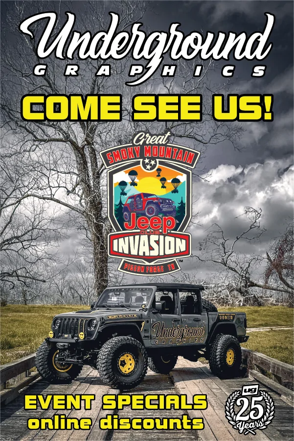 Jeep Gladiator Underground Graphics at GSMJI 2025! GSMJI Advertisement