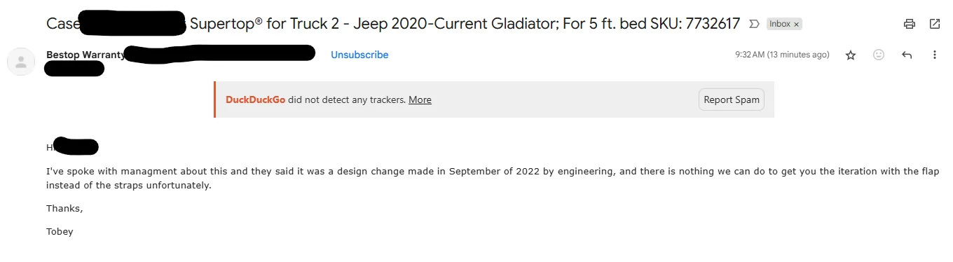 Jeep Gladiator Disappointed in Bestop - Supertop for Truck 2 1755618710878-qr