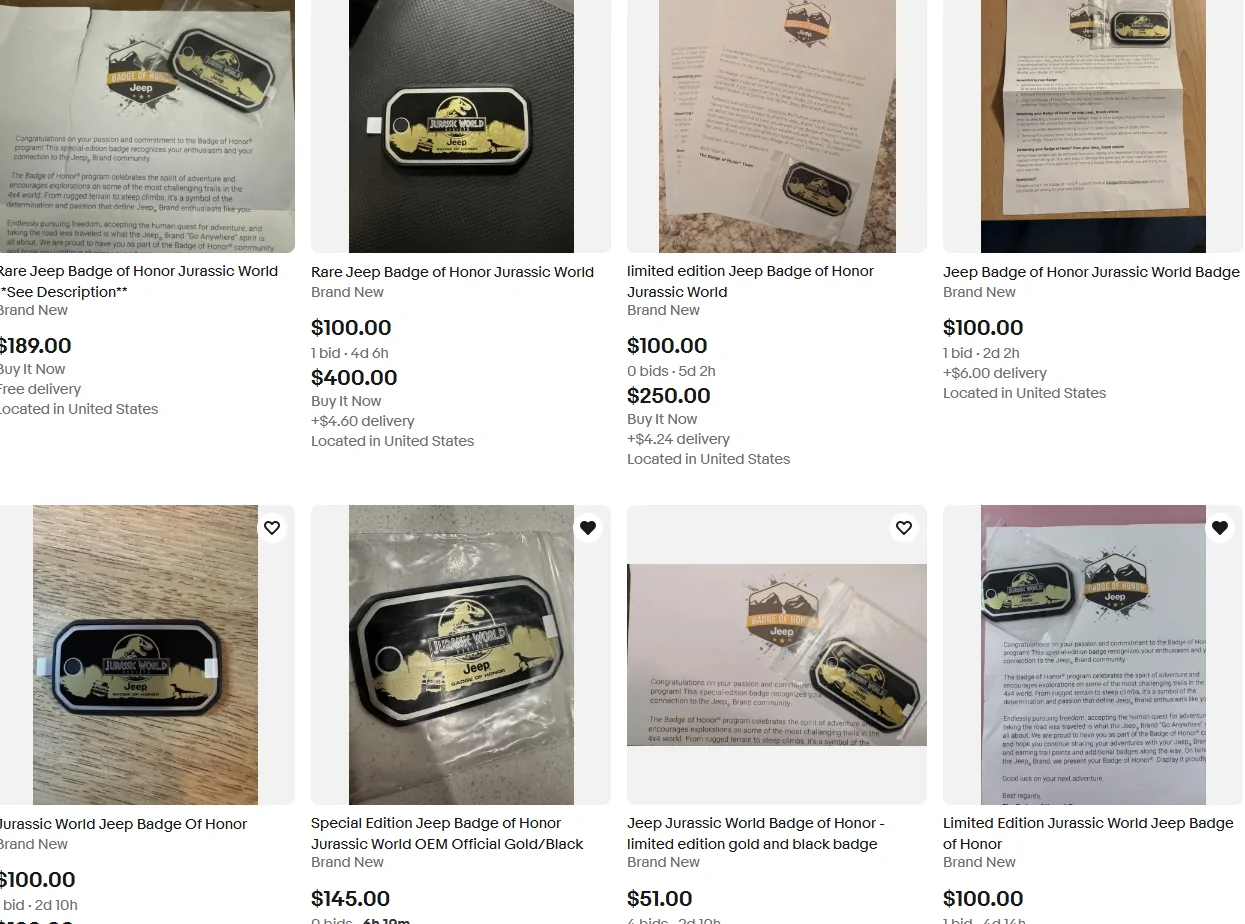 Jeep Gladiator Bro,  These Jurassic Park badges are nuts Screenshot 2025-08-22 090344