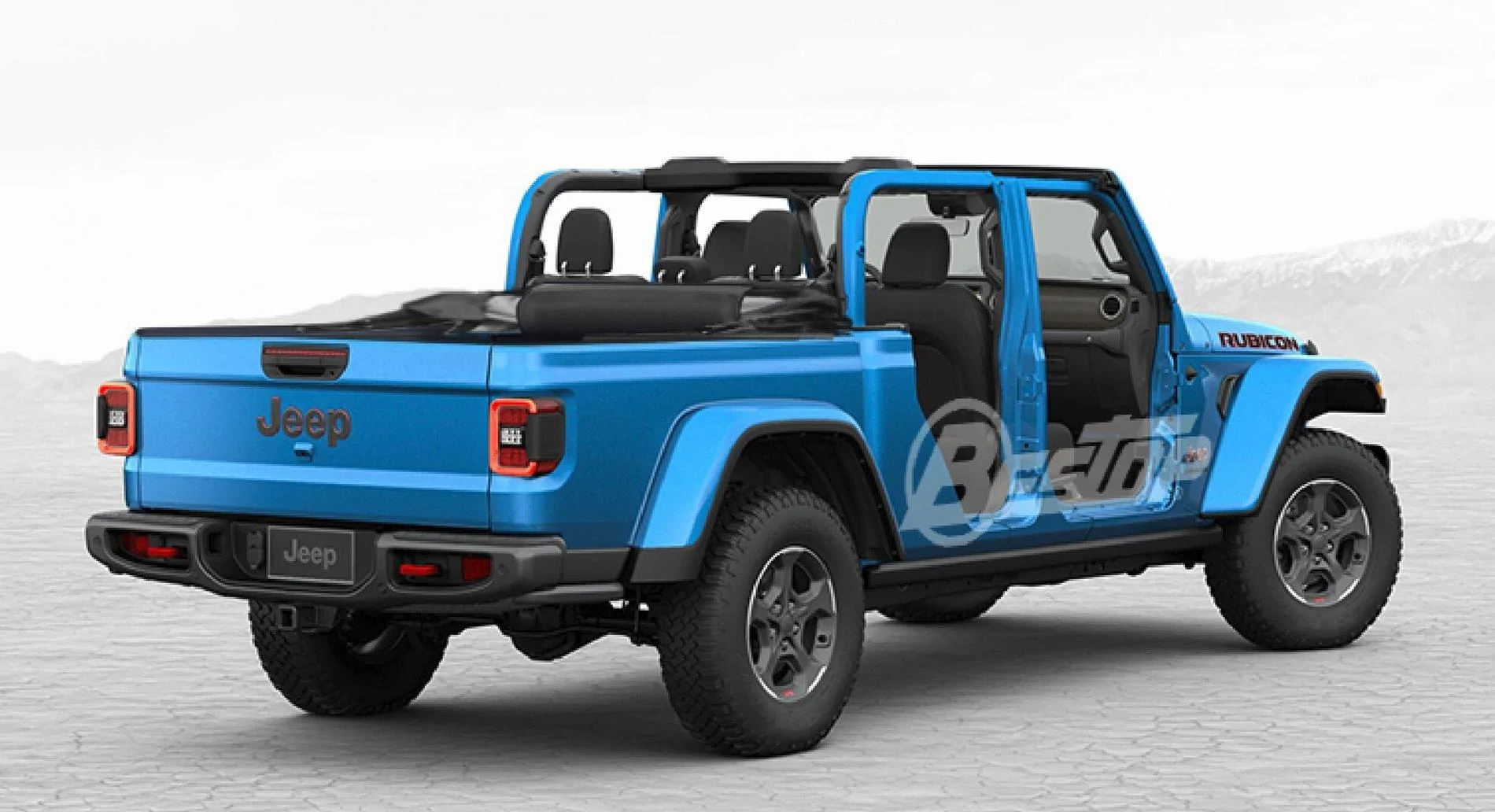 Jeep Gladiator Bestop Gladiator Rubicon Build [SEMA 2019] Supertop 4 Truck Downstacked with no top no doors