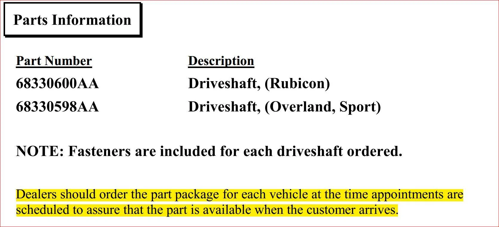 Jeep Gladiator Recall and Stop Sale on Certain 2020 Gladiators For Bad Driveshafts 4