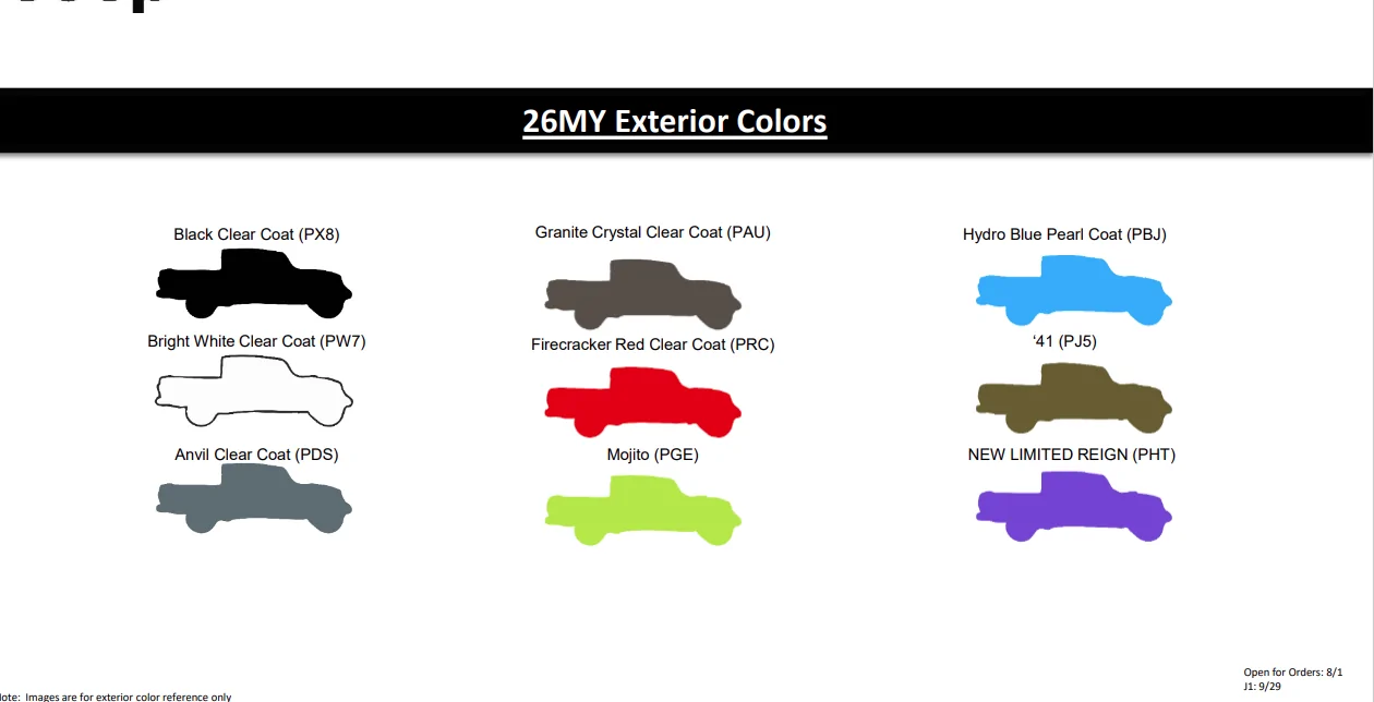 Jeep Gladiator 2026 Gladiator Quick Release Door Hinge (no tools required) + New Colors colors