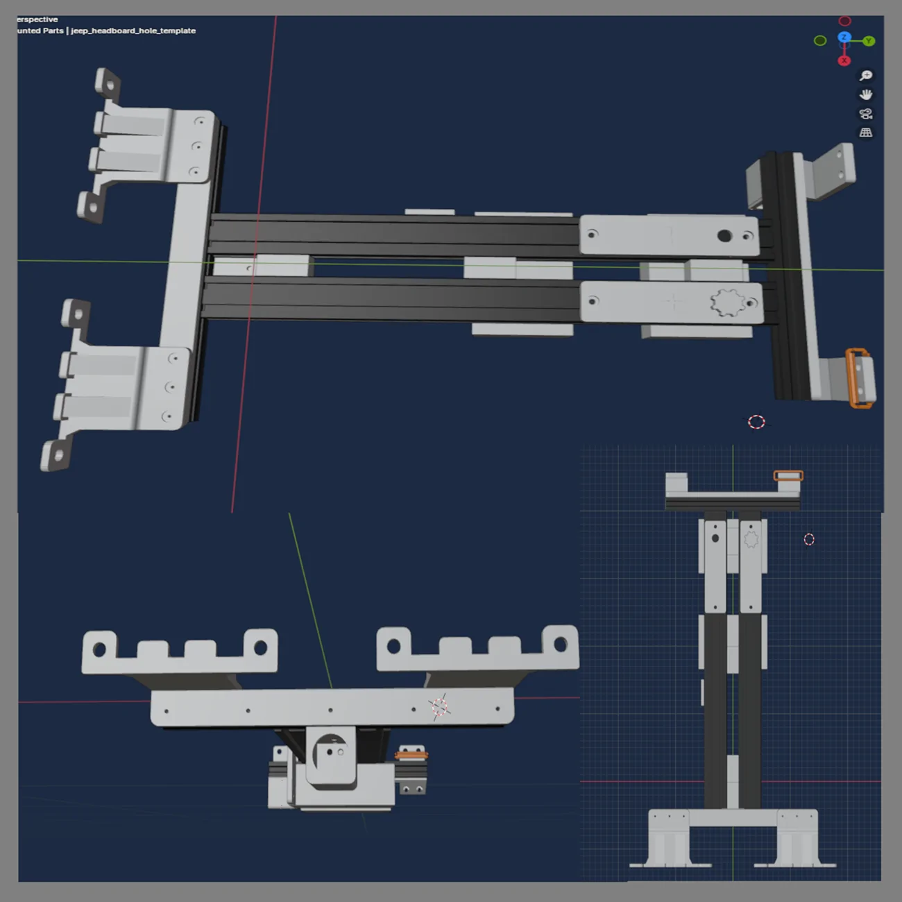Jeep Gladiator DIY Front Overhead Storage Rail System for a Jeep Gladiator (Updated with pictures) jeep_comms_bar_3d_model