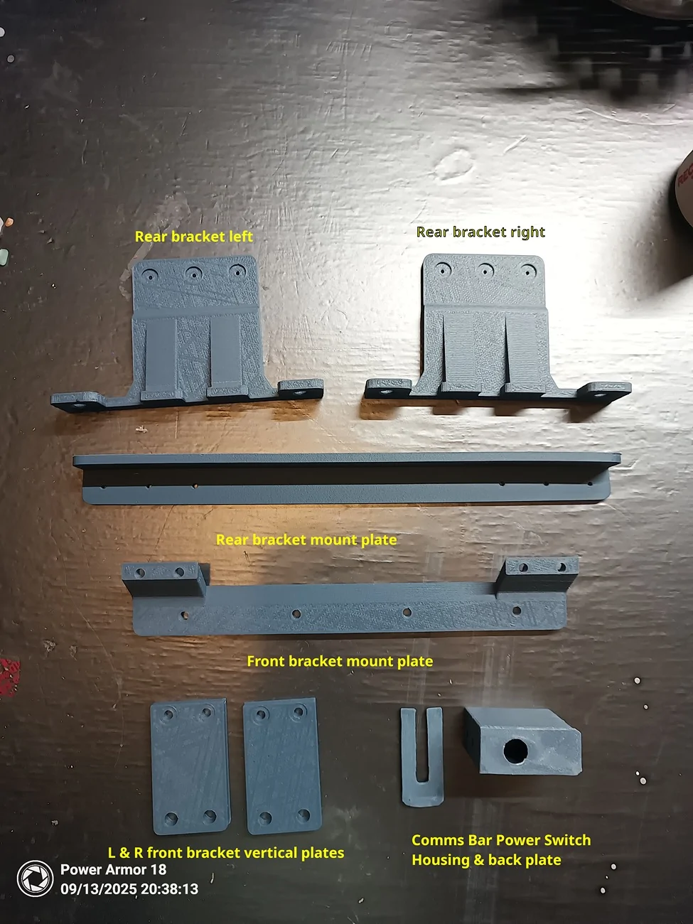 Jeep Gladiator DIY Front Overhead Storage Rail System for a Jeep Gladiator (Updated with pictures) jeep_comms_bar_3d_printed_parts
