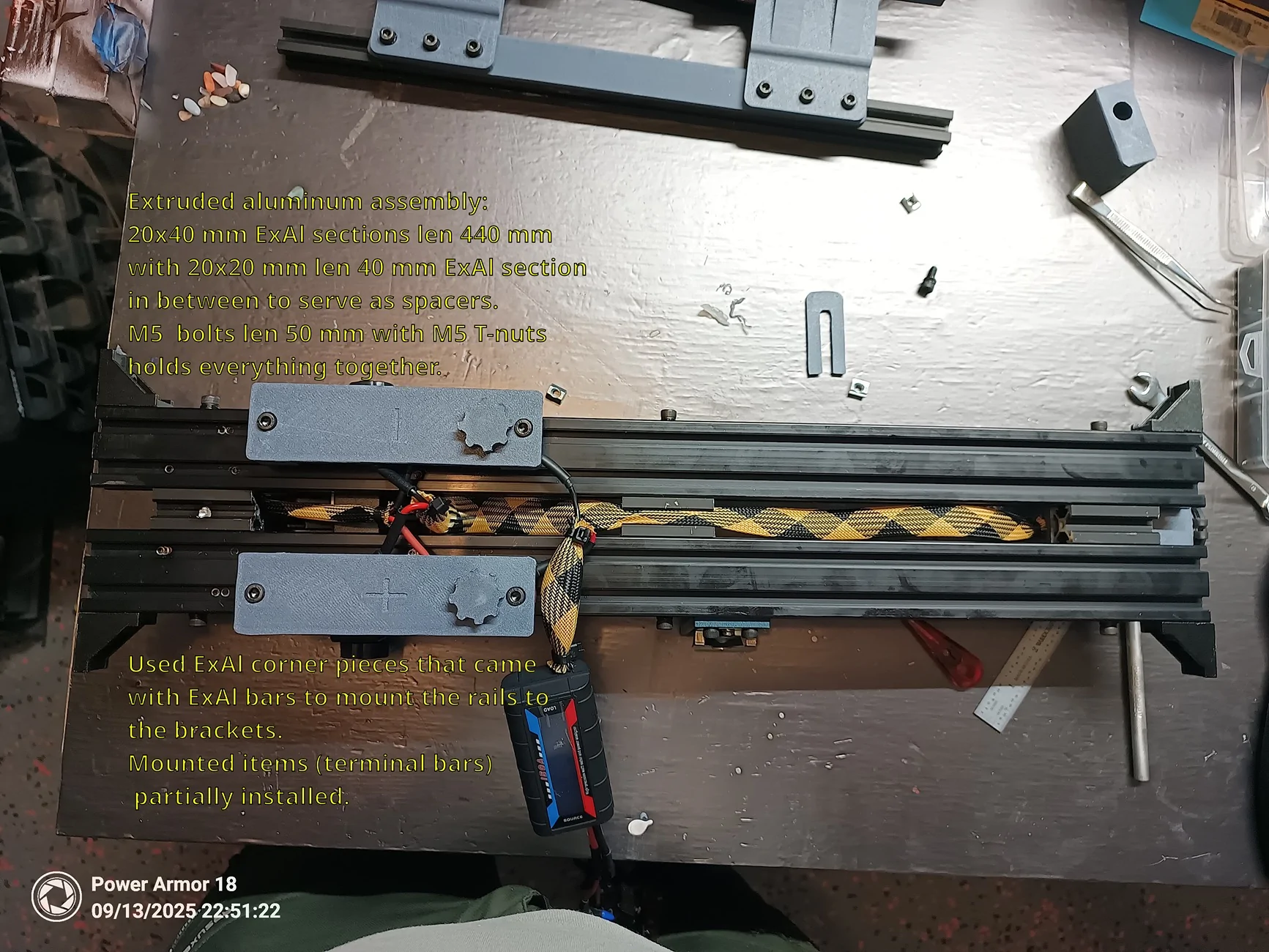 Jeep Gladiator DIY Front Overhead Storage Rail System for a Jeep Gladiator (Updated with pictures) rail_assm