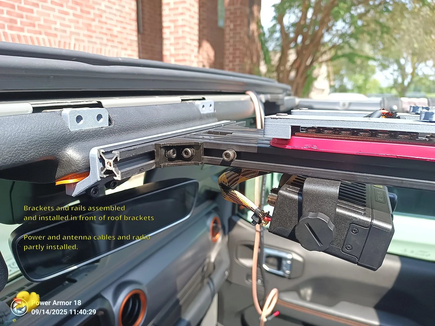 Jeep Gladiator DIY Front Overhead Storage Rail System for a Jeep Gladiator (Updated with pictures) rails_installed_front