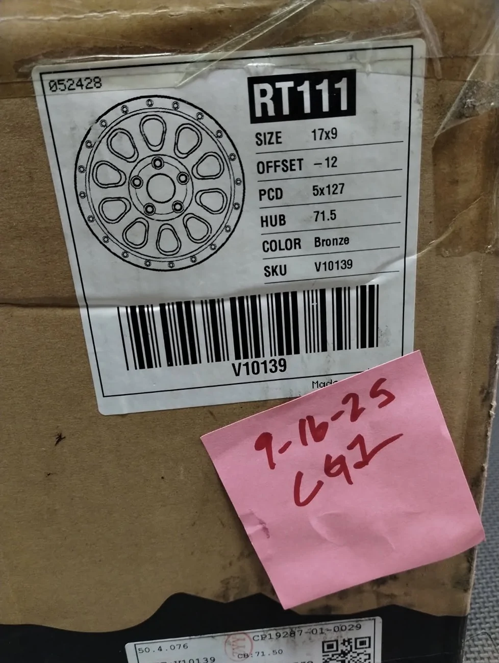 Jeep Gladiator F/S -  RockTrix RT111 17x9 -12mm Bronze Wheel (Single) image000002