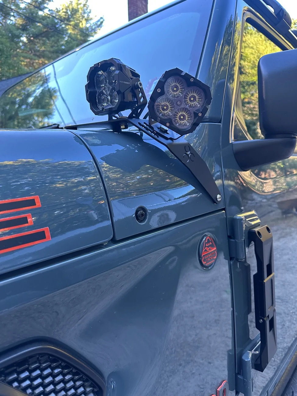 Jeep Gladiator Latest mod,cowel  lights on Mojave IMG_6238
