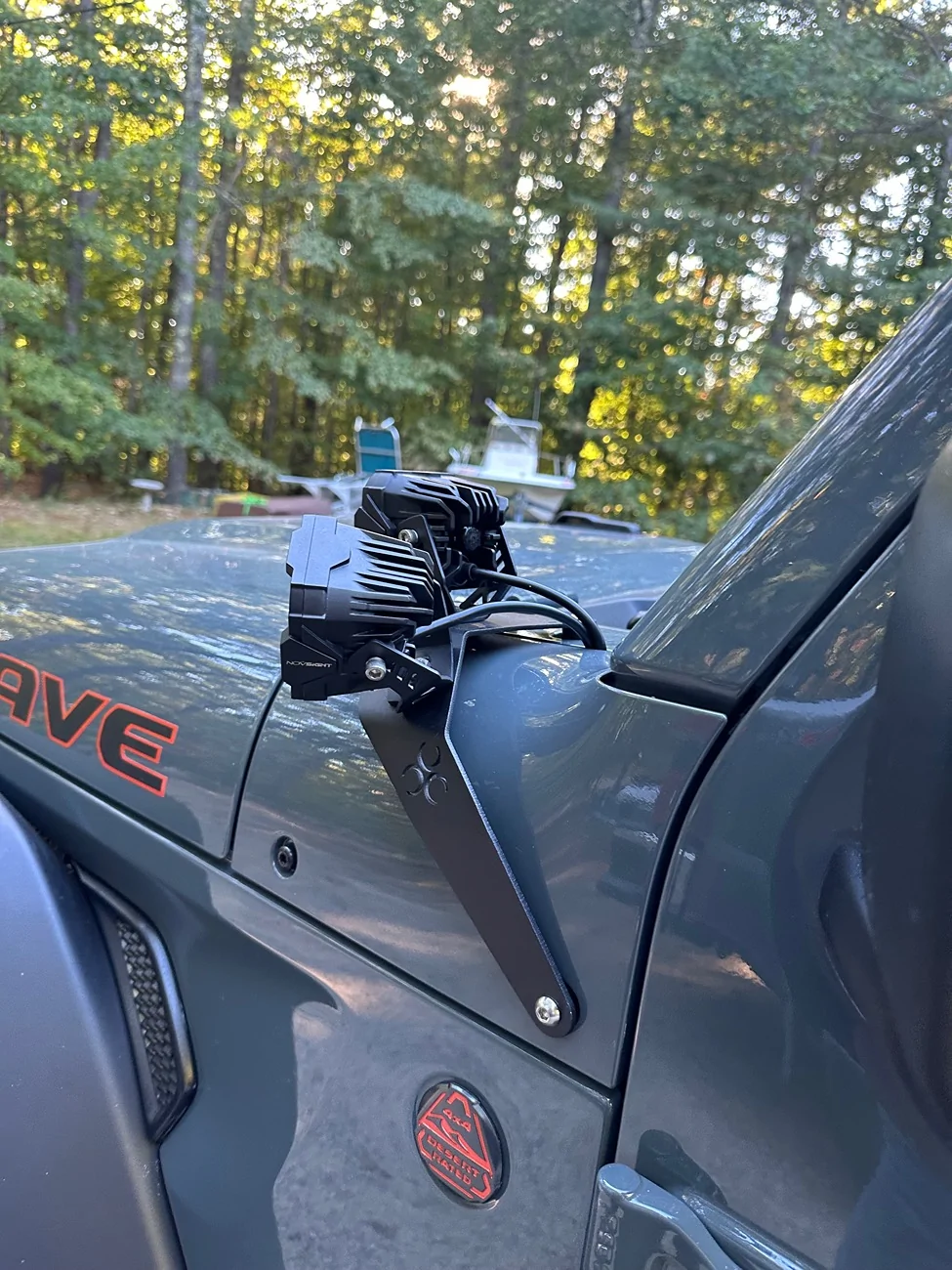 Jeep Gladiator Latest mod,cowel  lights on Mojave IMG_6237