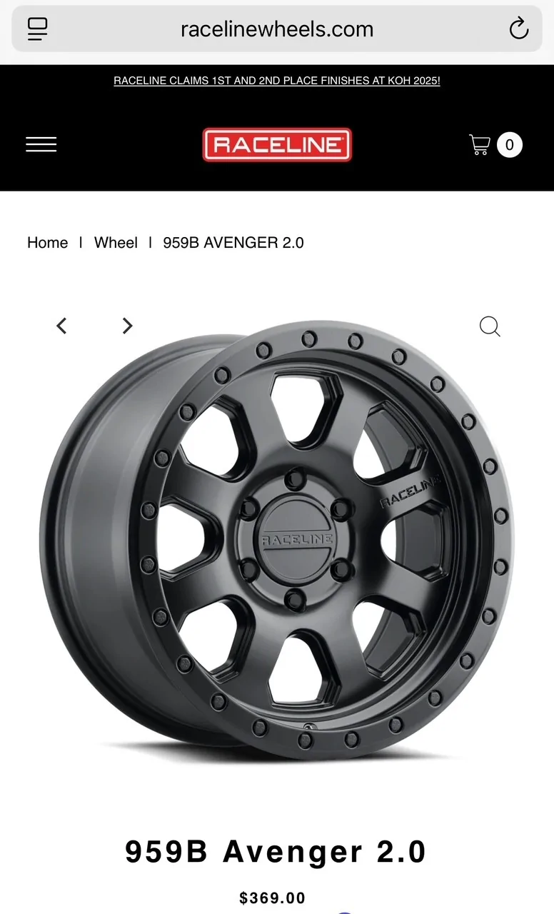 Jeep Gladiator Set of 5 New in Box Raceline Wheels for Jeep Wrangler and Gladiator whe2