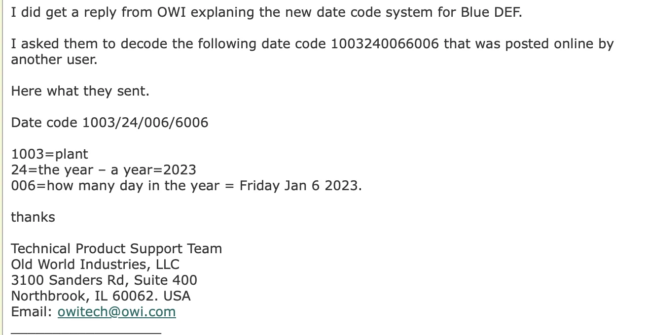 Jeep Gladiator Blue DEF mfg date / exp date? Help Screenshot 2025-10-02 at 11.50.14 AM