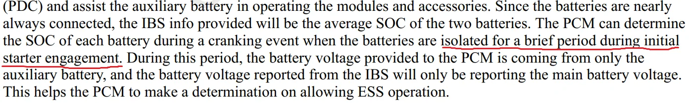 Jeep Gladiator Are the batteries really isolated during ESS stops? Screenshot 2025-10-03 215824