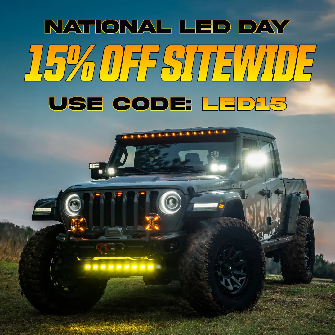 Jeep Gladiator 💡 National LED Day Sale – Today & Tomorrow Only! 💡 nationalLEDday-promo-mobil
